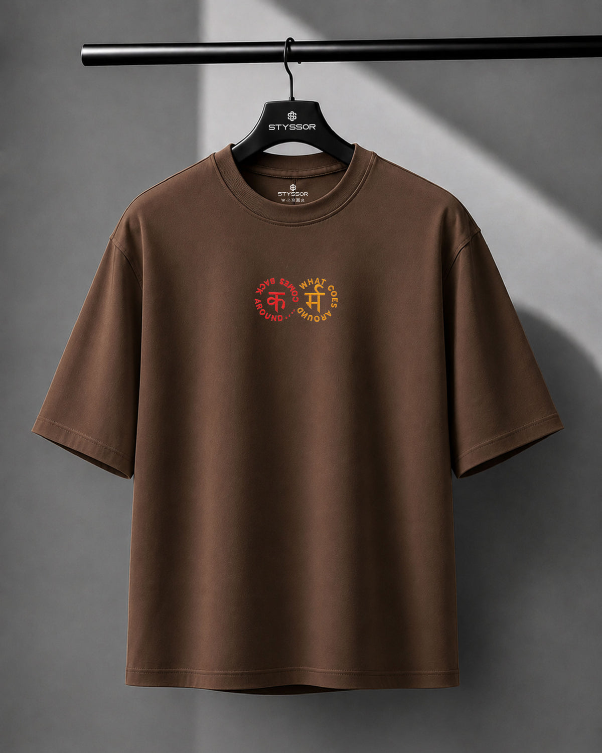 Karma Chakra Embroidery Oversized T-Shirt