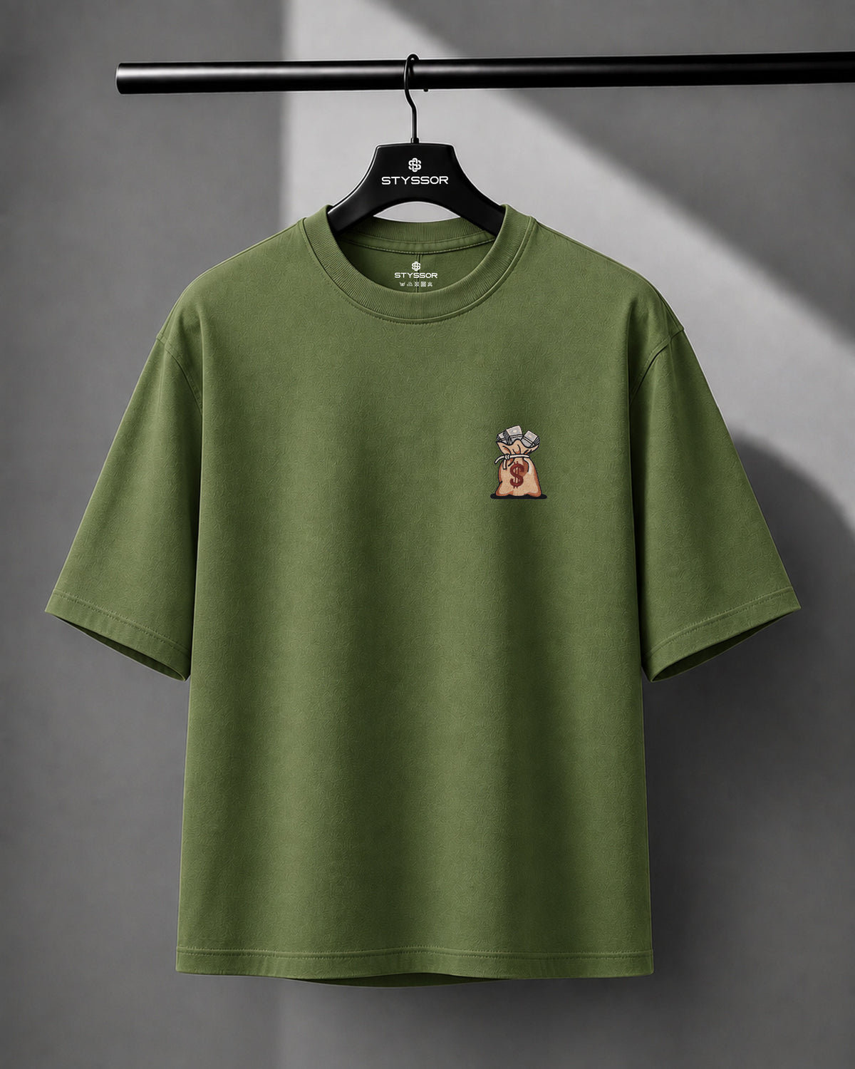 Dollar Bag Embroidery Oversized T-Shirt
