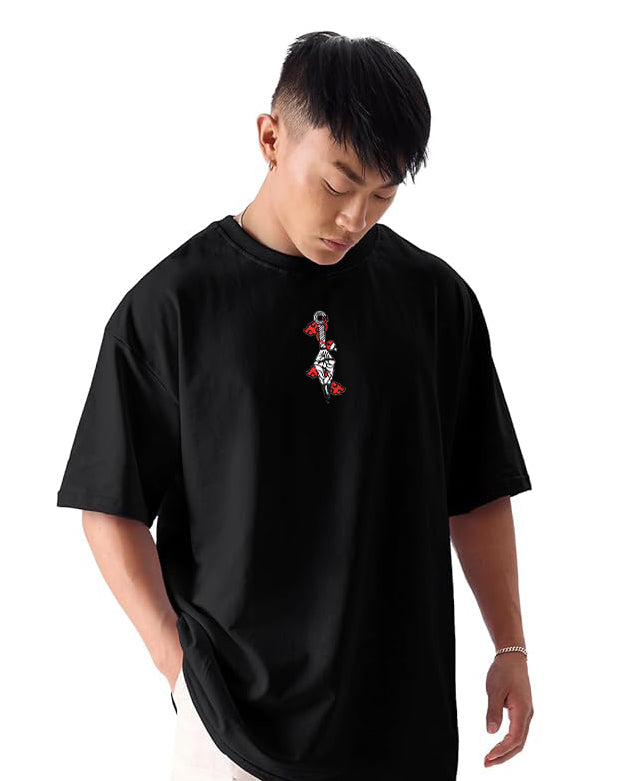 Akatsuki Kunai Embroidery Anime Oversized T-Shirt
