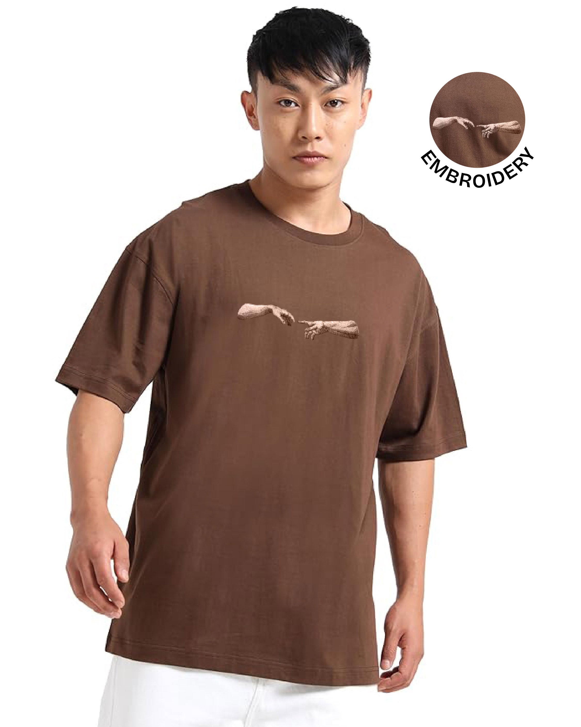 Creation of Adam Embroidered Oversized T-Shirt