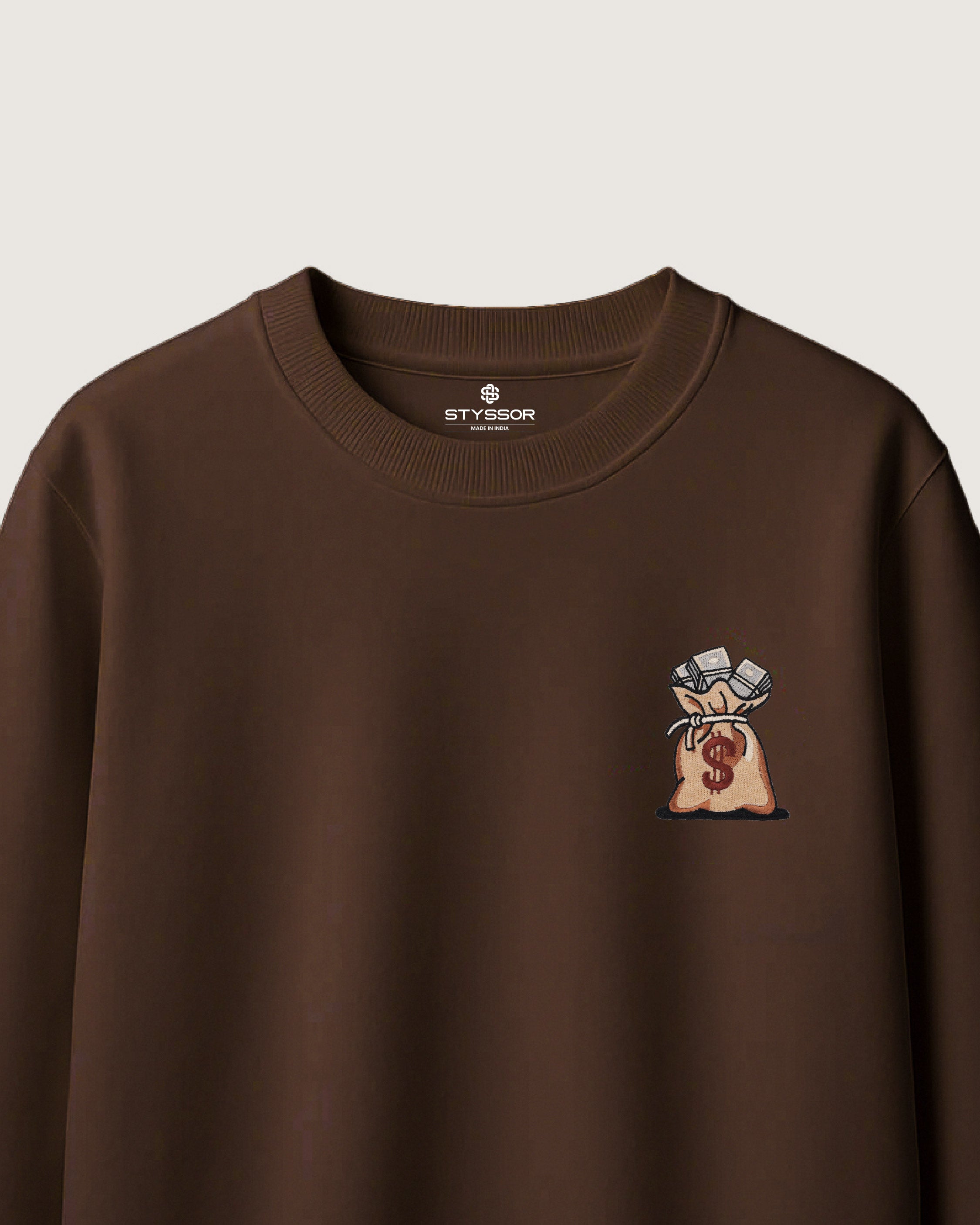 Dollar Bag Embroidery Oversized Brown
T-Shirt