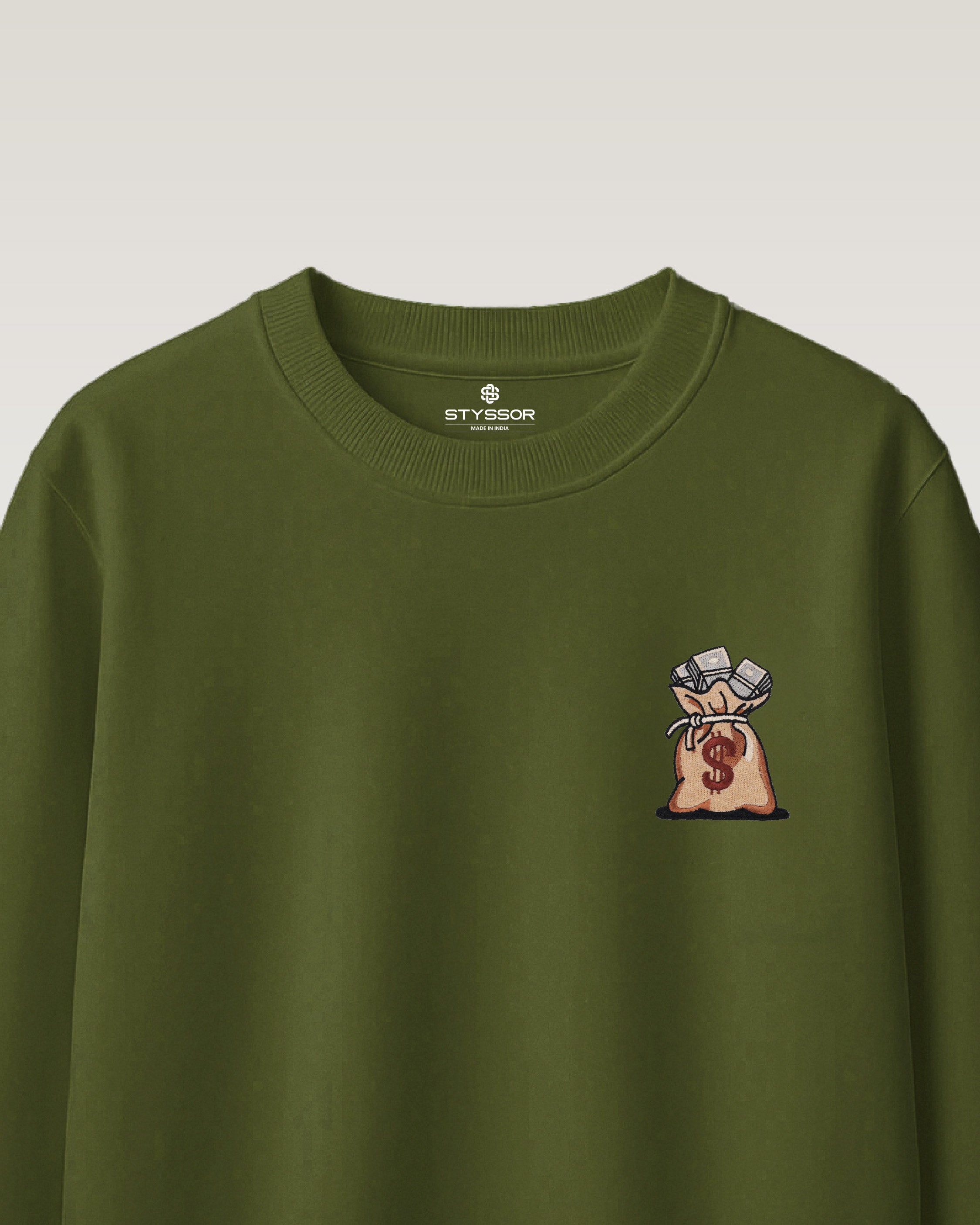 Dollar Bag Embroidery Oversized Green
T-Shirt