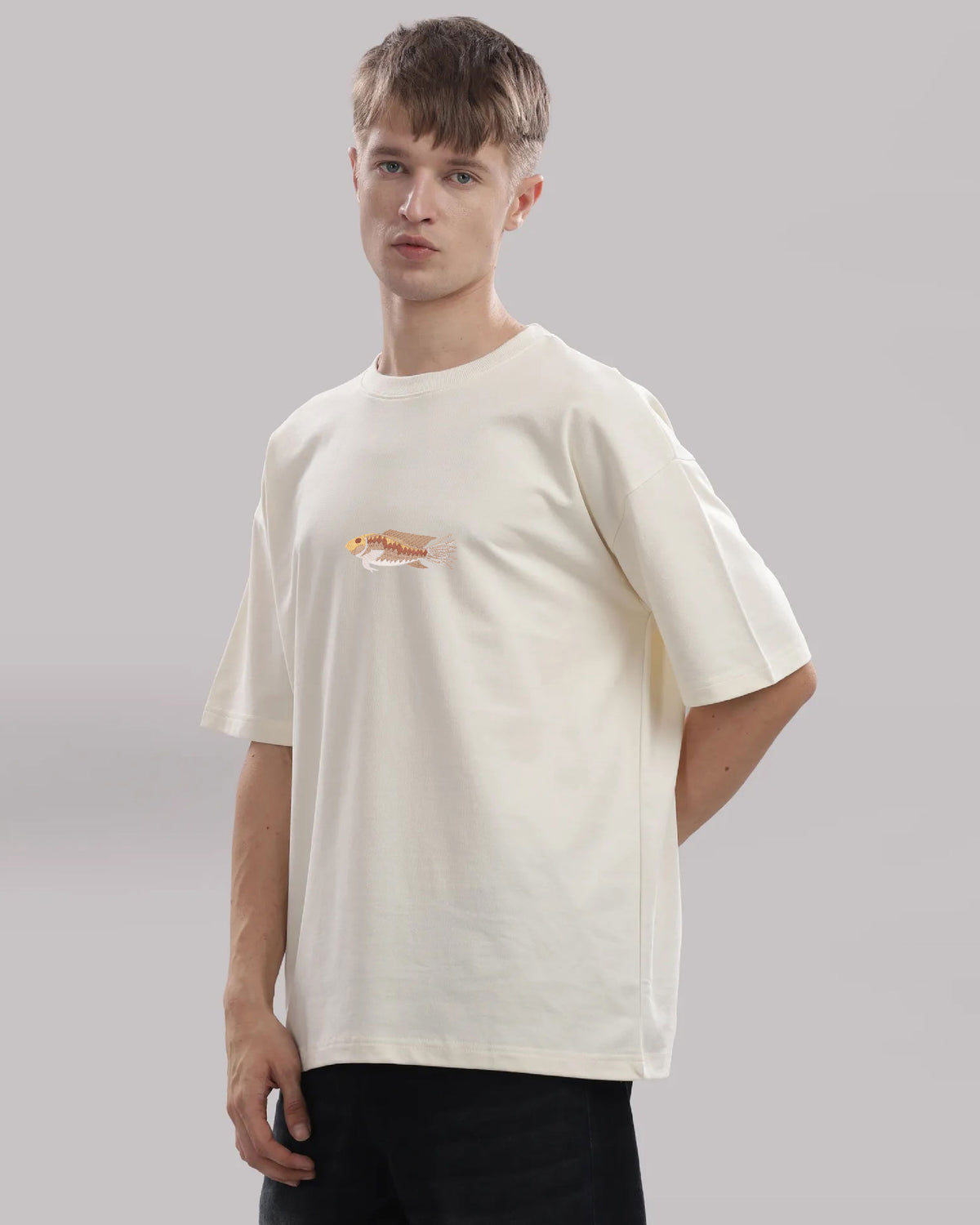 Fish Wildlife Embroidery Oversized T-Shirt