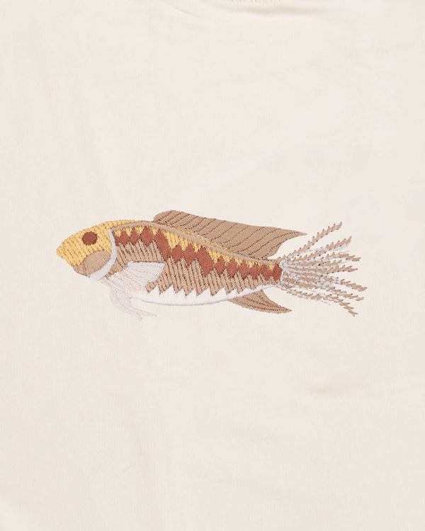 Fish Wildlife Embroidery Oversized Brown T-Shirt