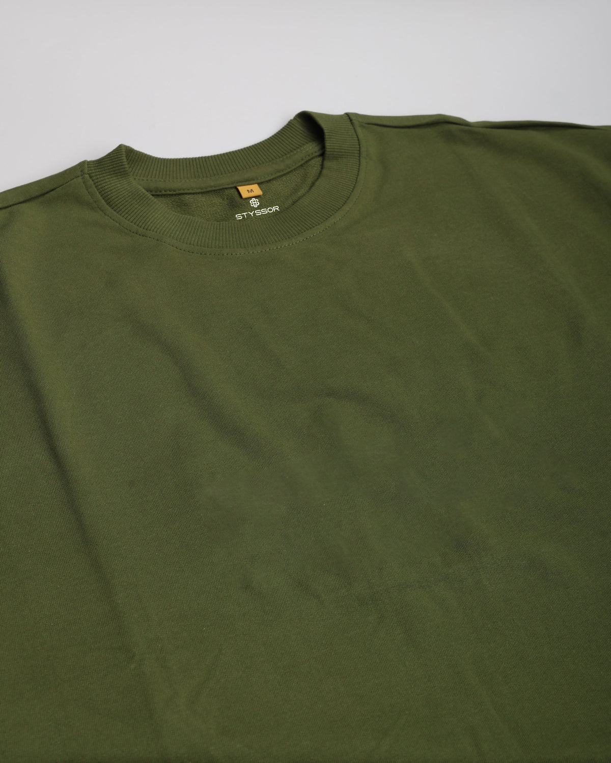 Olive Green Oversized Round Neck T-shirt