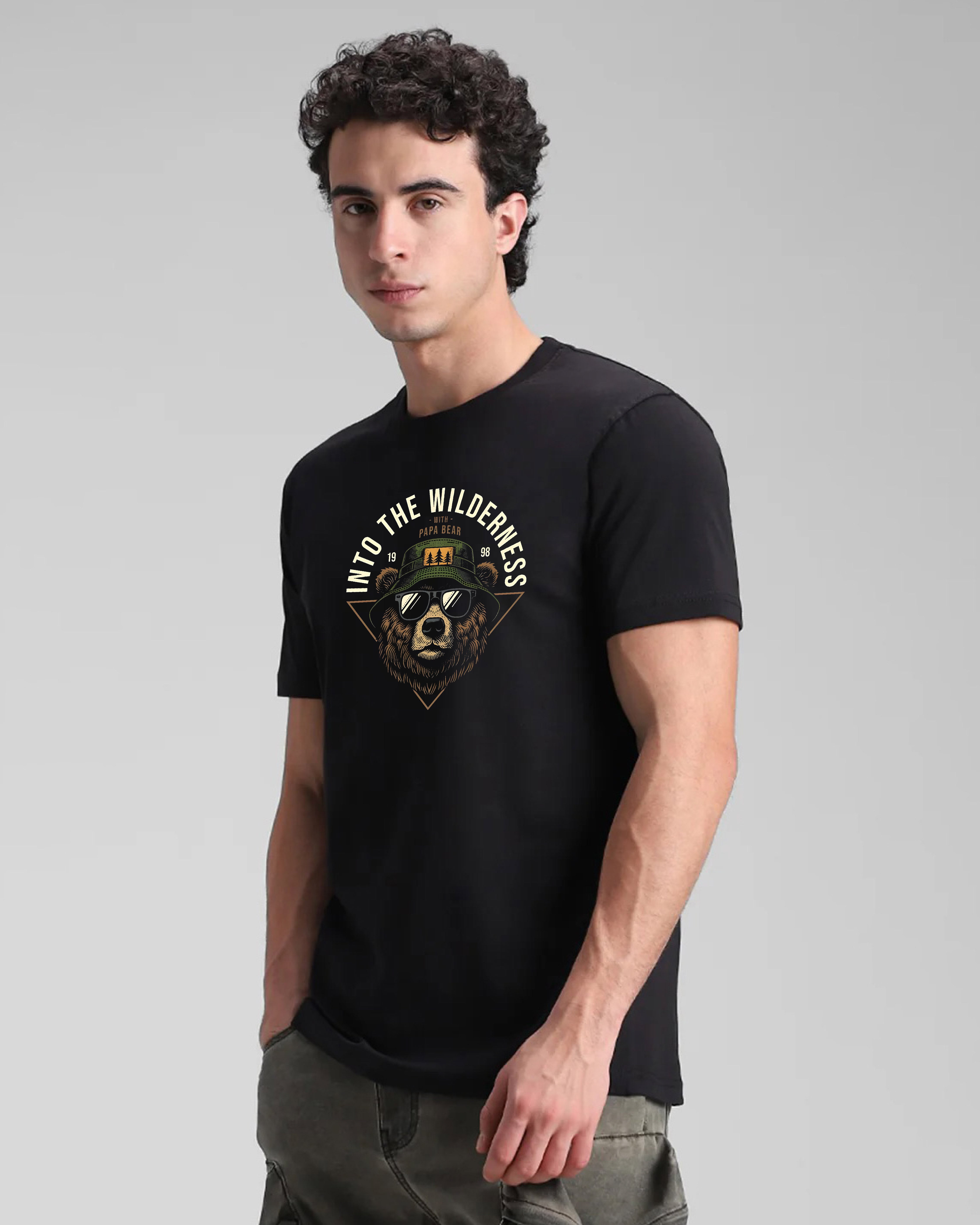 Into The Wilderness Black Printed T-shirt