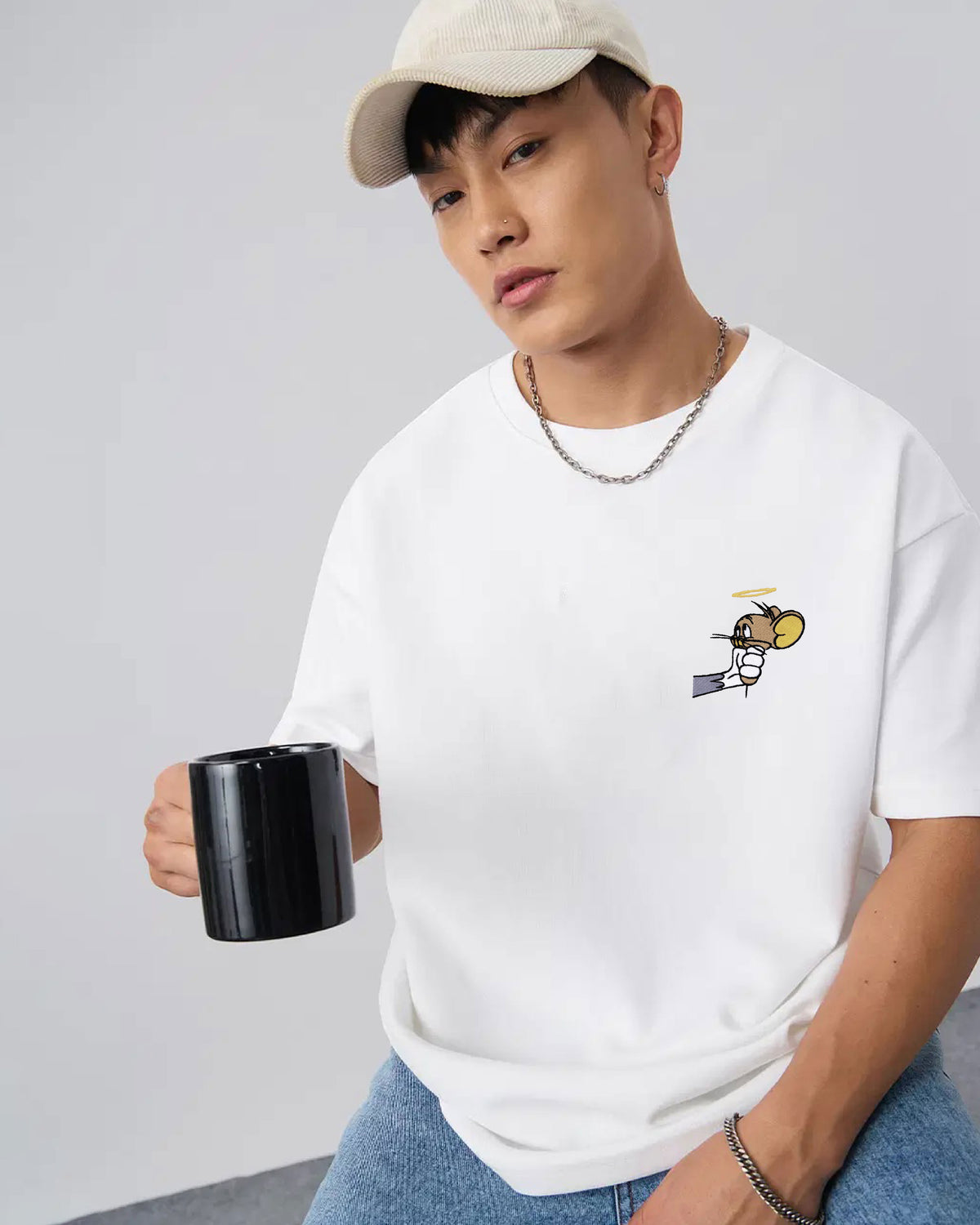 Jerry Embroidery Anime Oversized T-Shirt