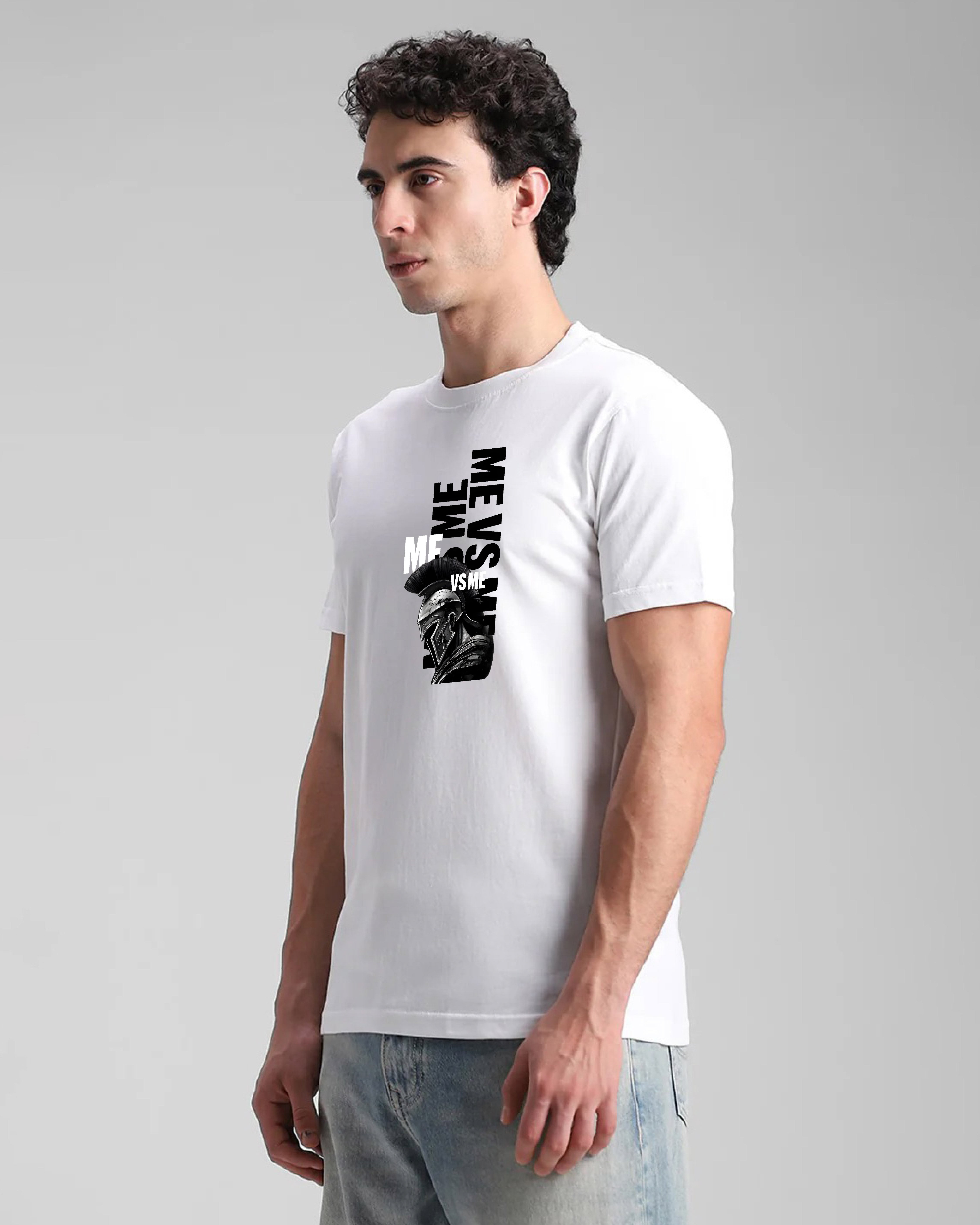 ME vs ME White Printed T-shirt