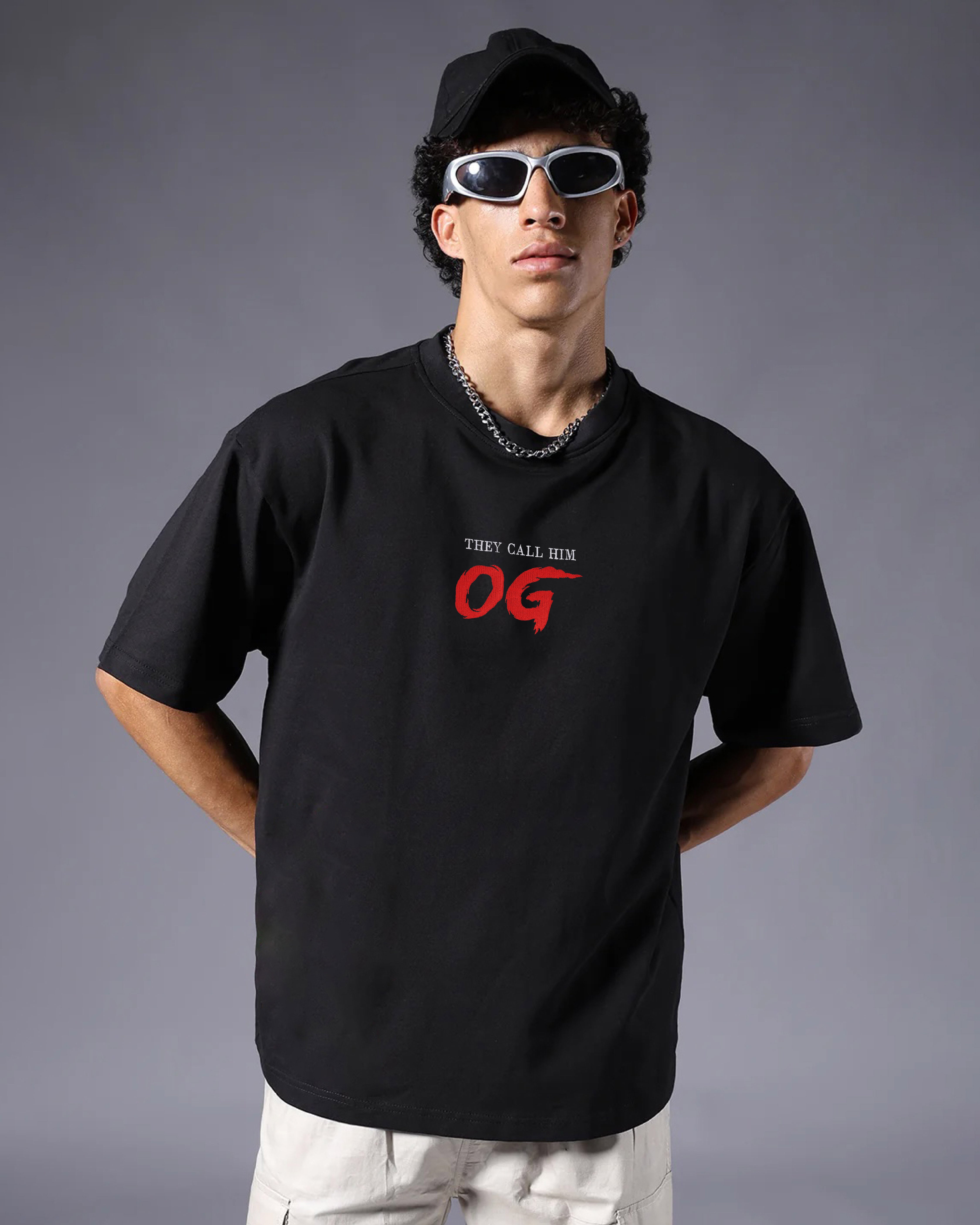 Buy OG Embroidery Black Oversized T-Shirt at Styssor