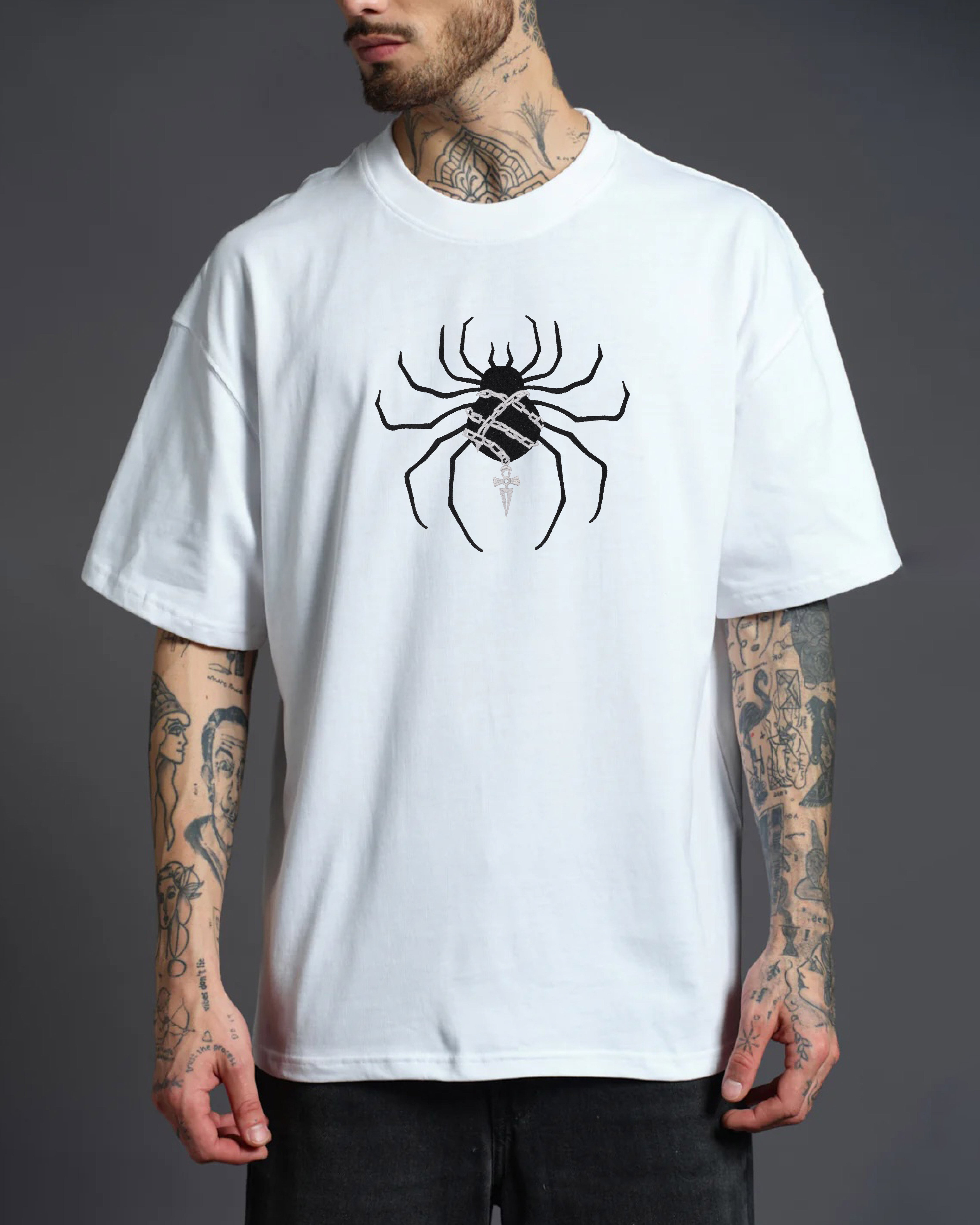 Shop Phantom Troupe Embroidery White Oversized T-Shirt