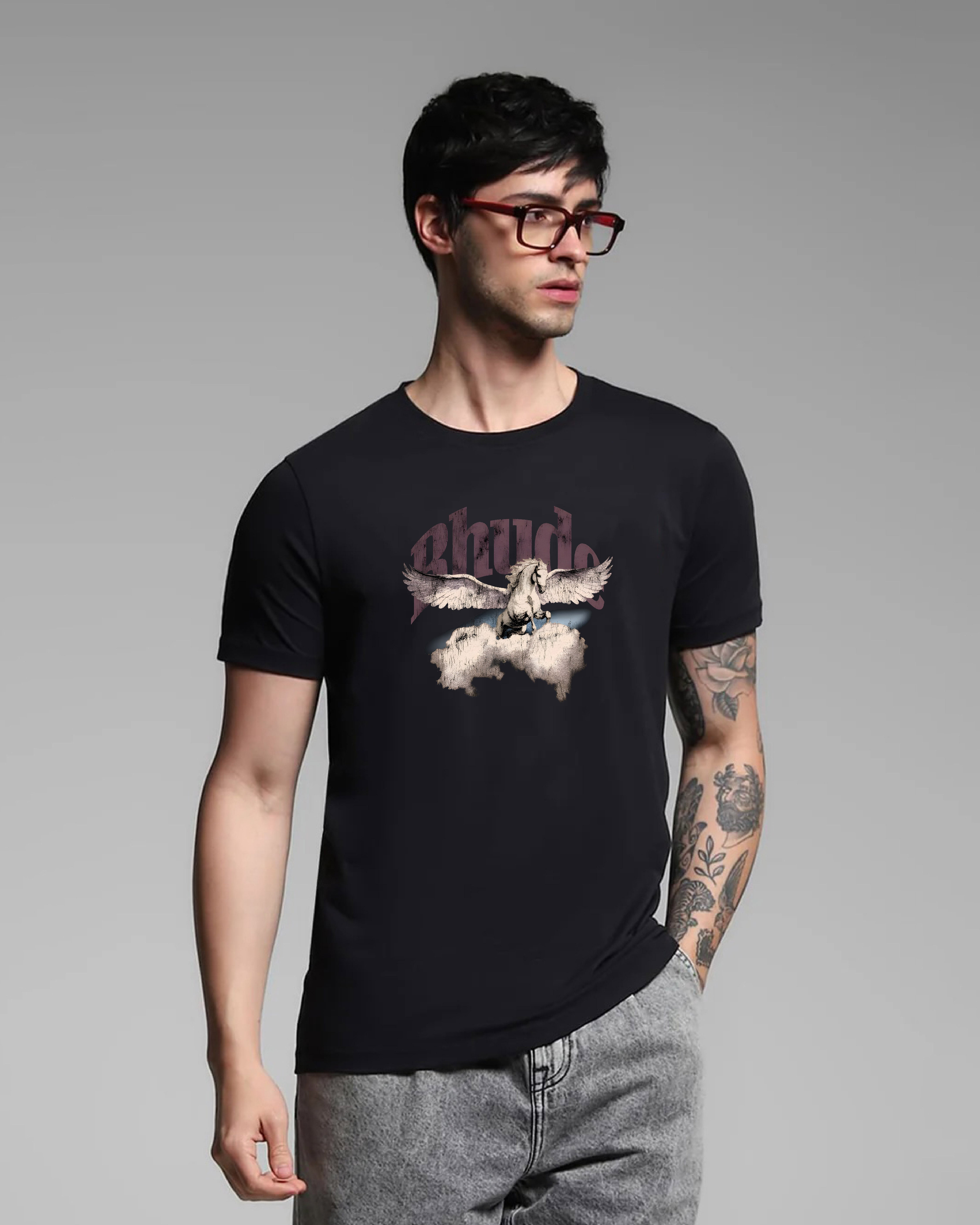 Rhude Black Printed T-shirt
