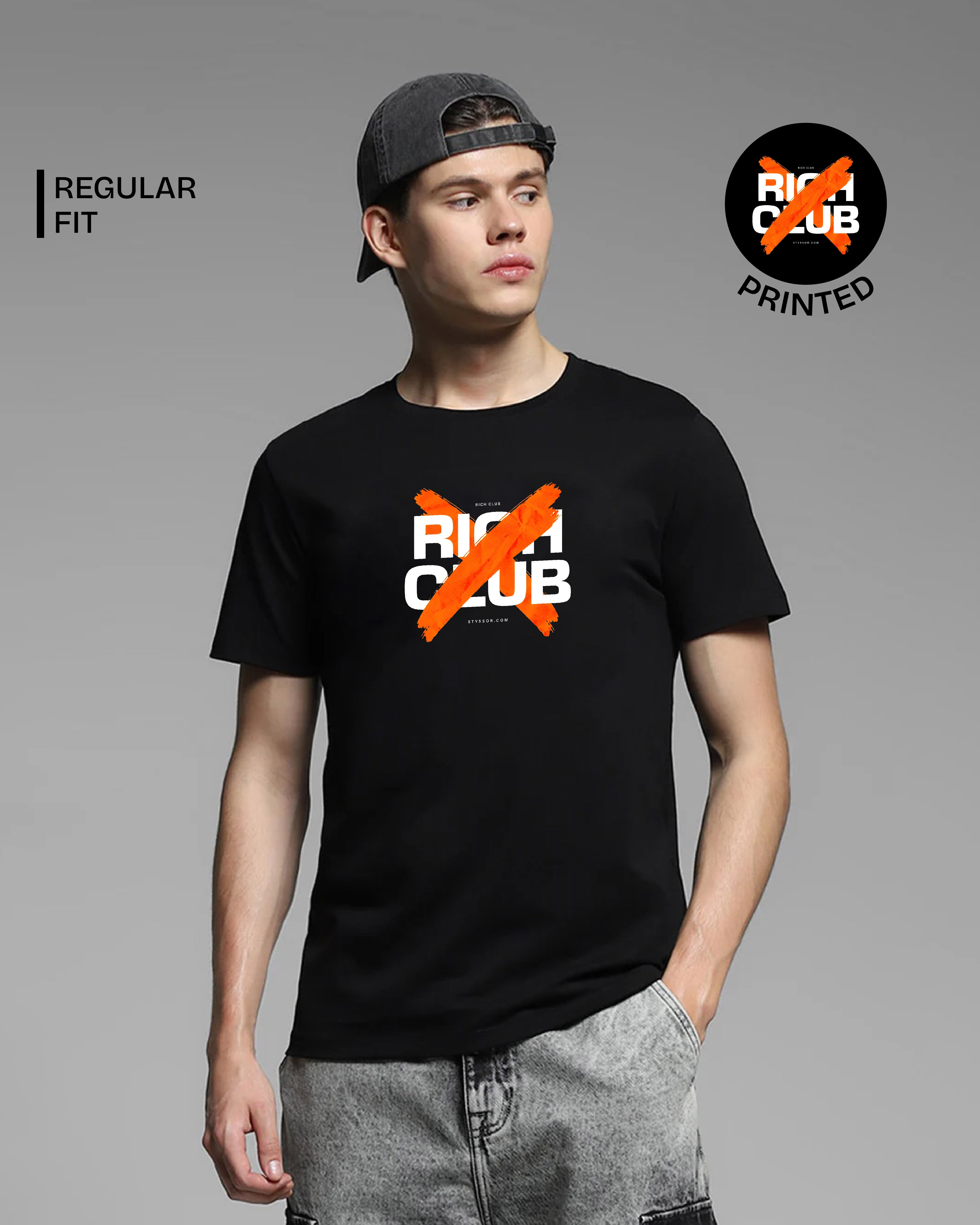 Rich Club Black Printed T-shirt web