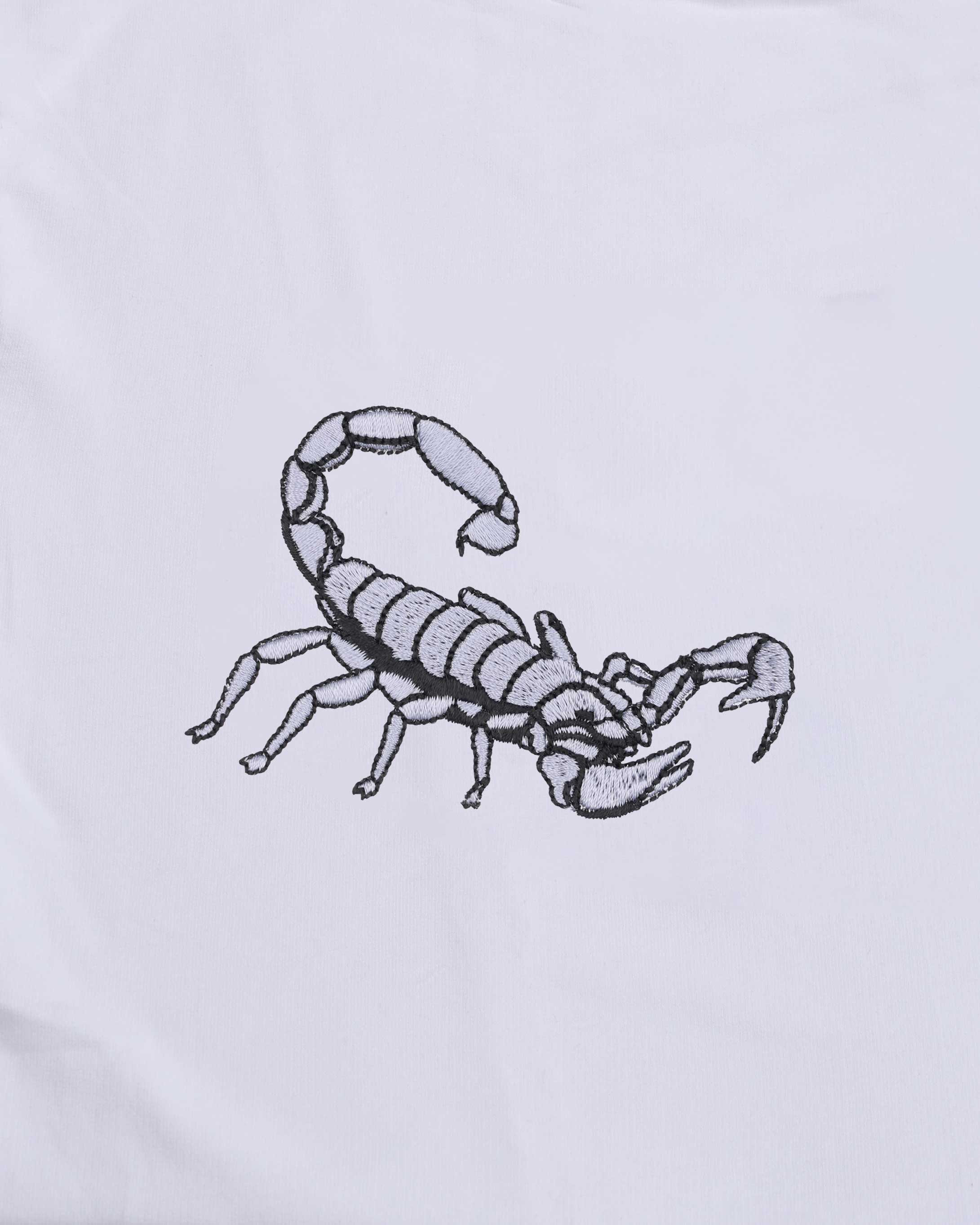 Scorpion Wildlife Embroidery Oversized Black T-Shirt
