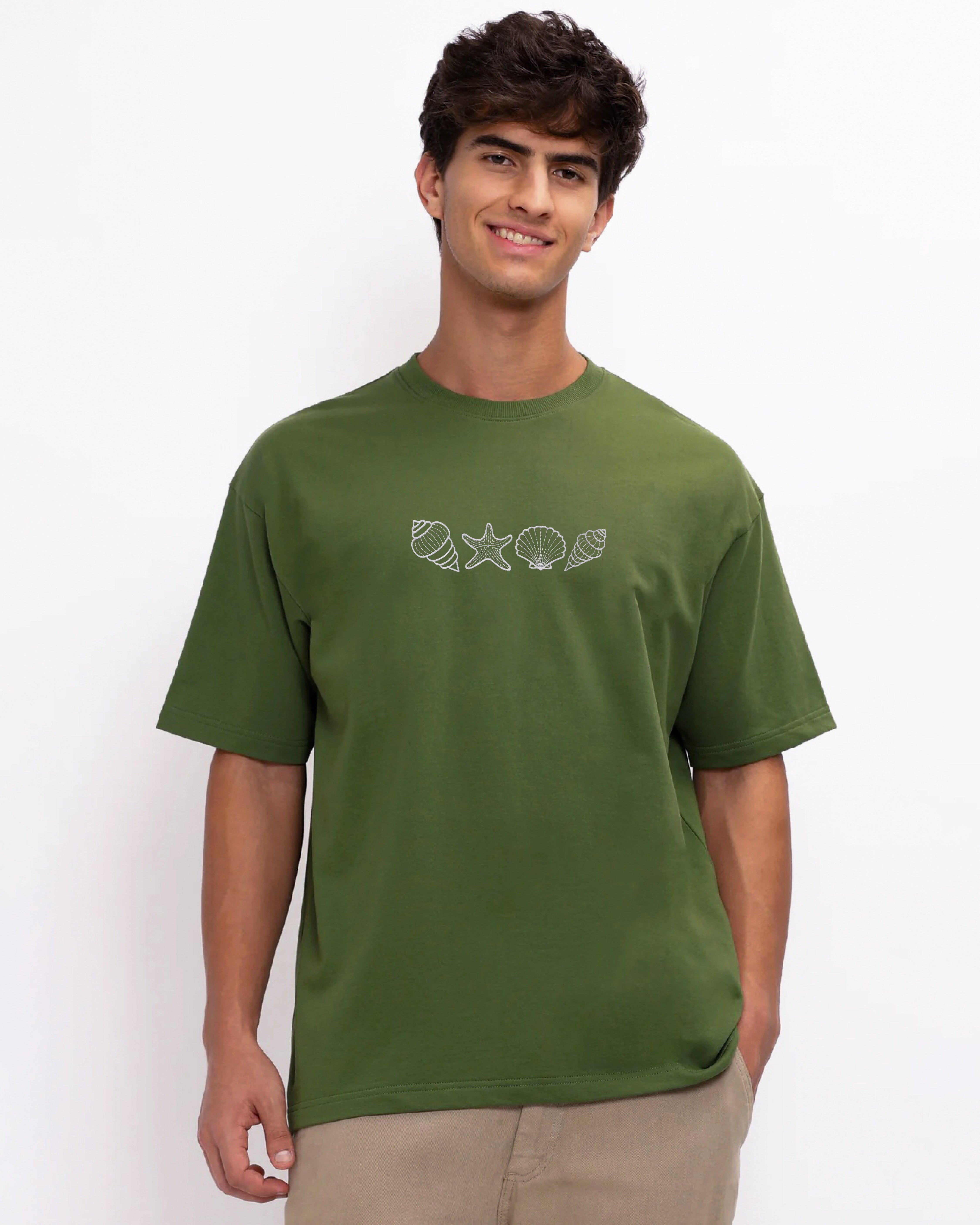 Seashell Embroidery Oversized T-Shirt