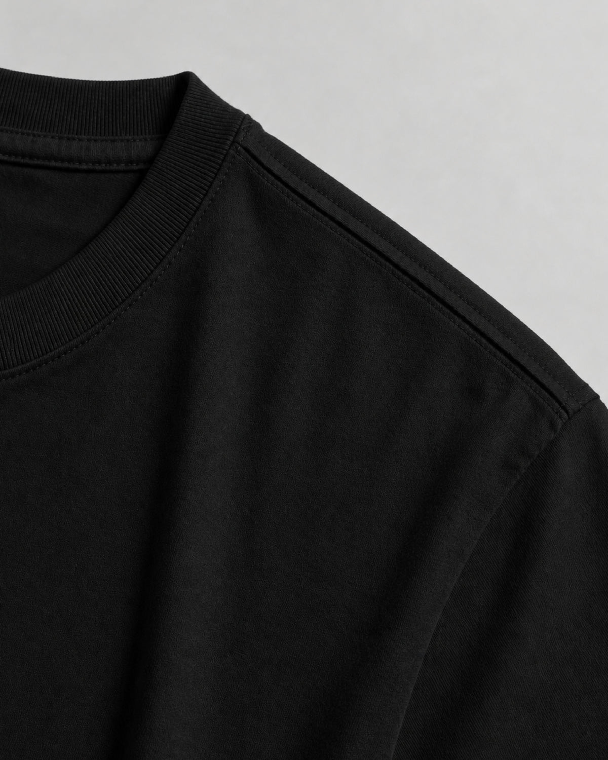 Black Cotton Plain T-Shirt