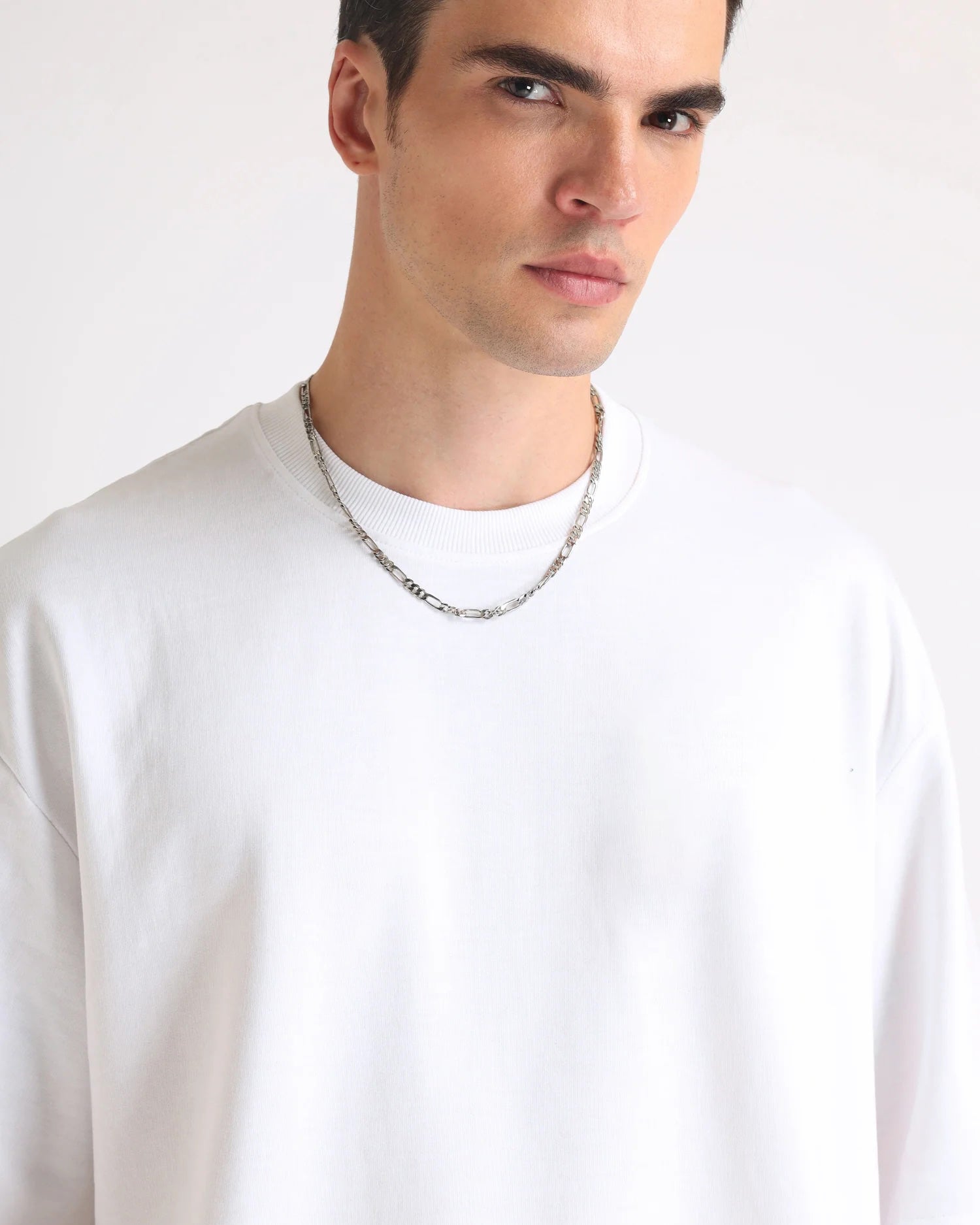 White Oversized Round Neck T-shirt