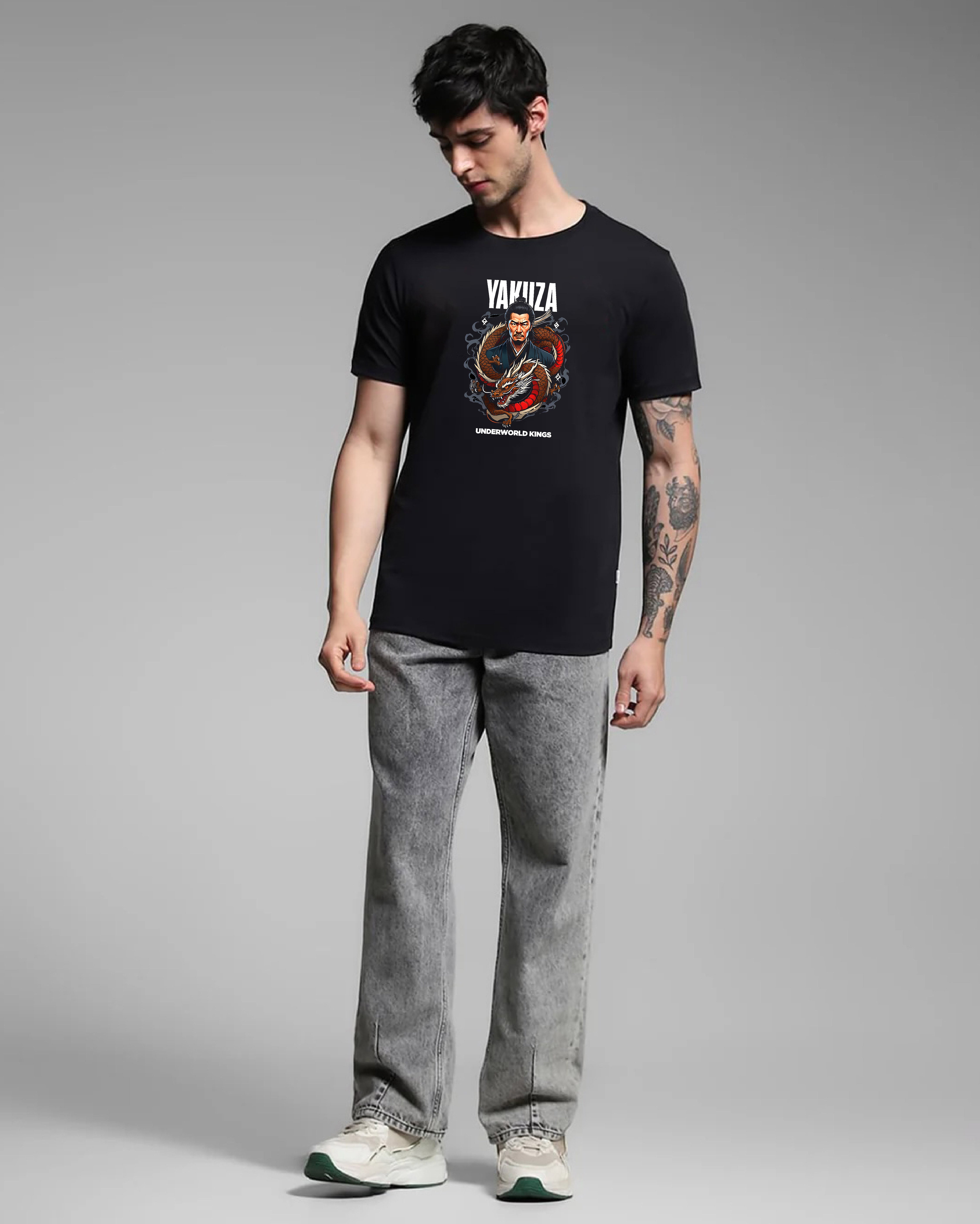 Yakuza Underworld King Black Printed T-shirt Order Now