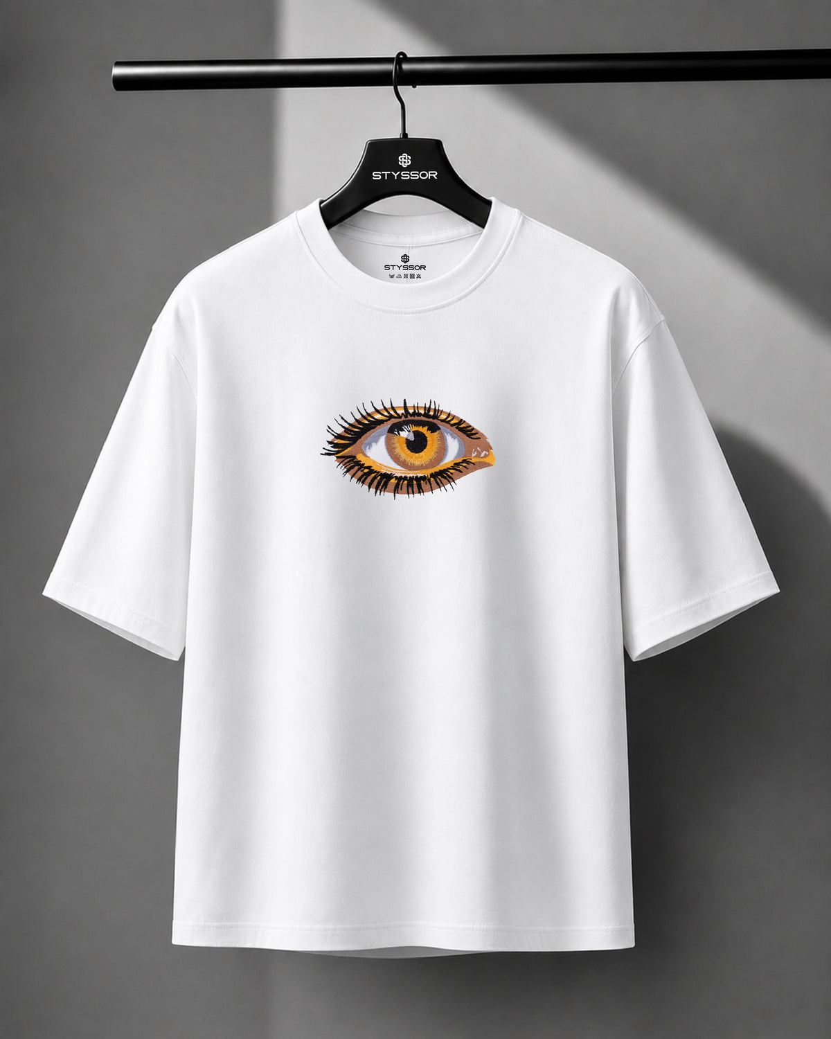 Third Eye Embroidery White Oversized T-Shirt