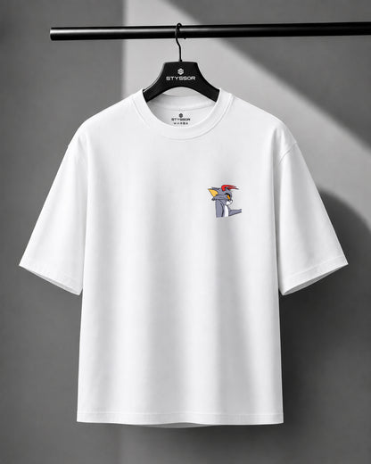 Tom Embroidery Anime Oversized T-Shirt