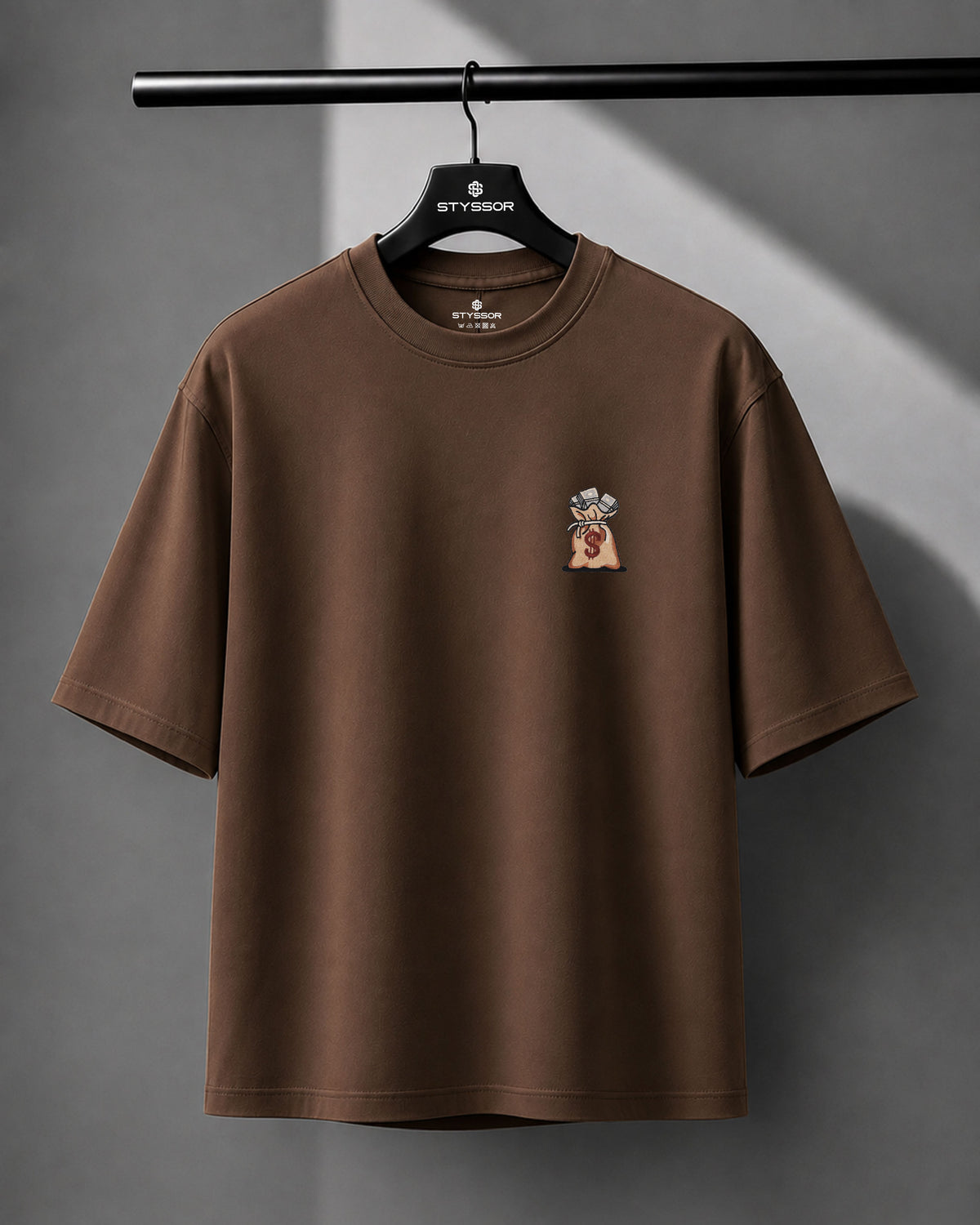 Dollar Bag Embroidery Oversized T-Shirt