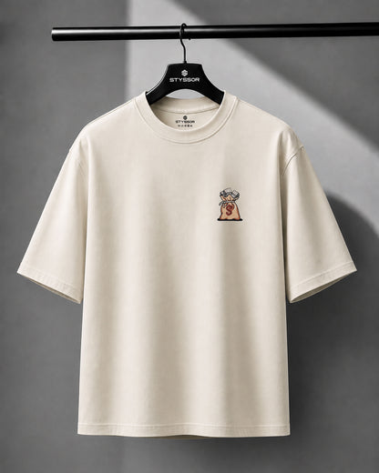 Dollar Bag Embroidery Oversized T-Shirt