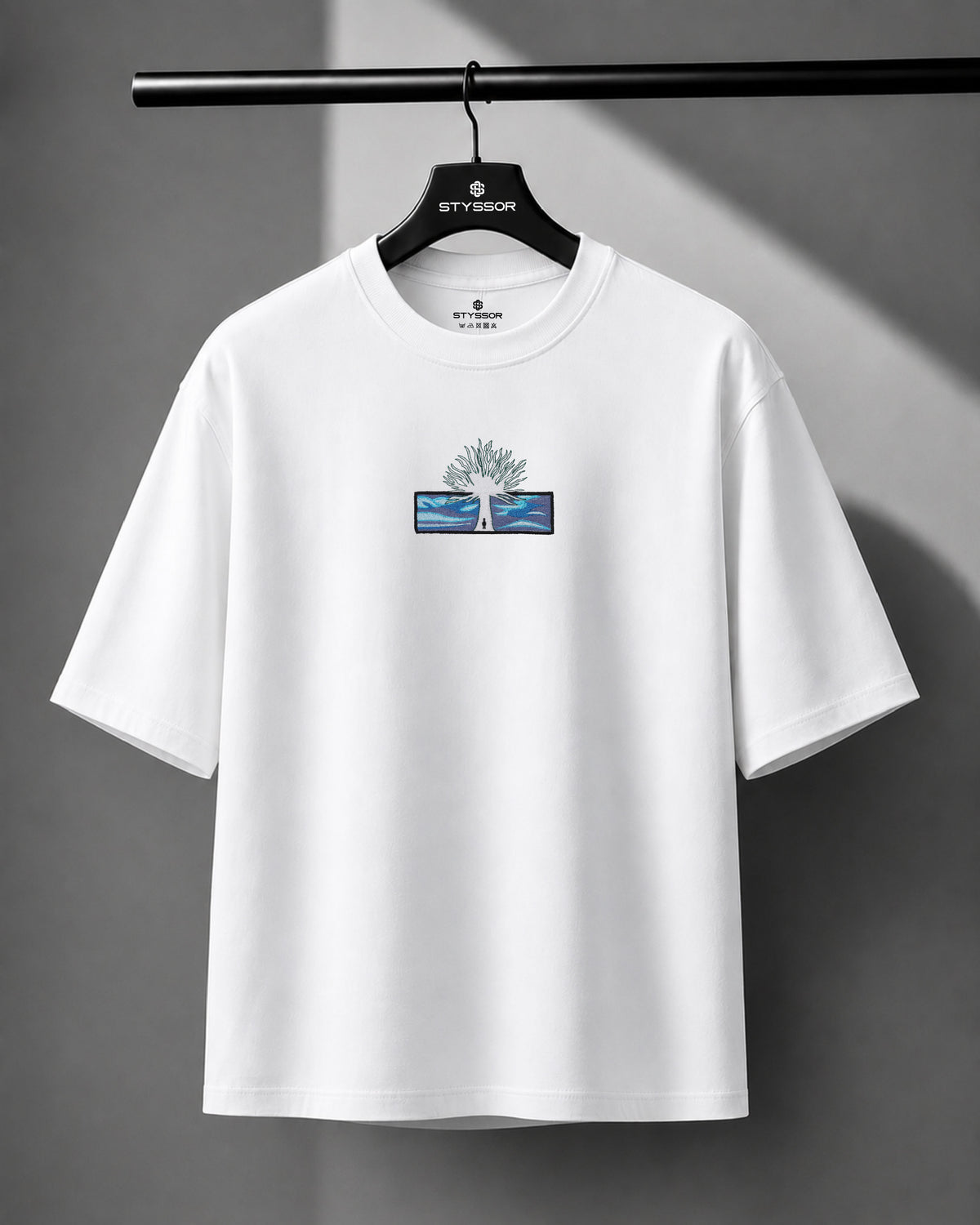 Attack on Titan Embroidery White Oversized T-Shirt