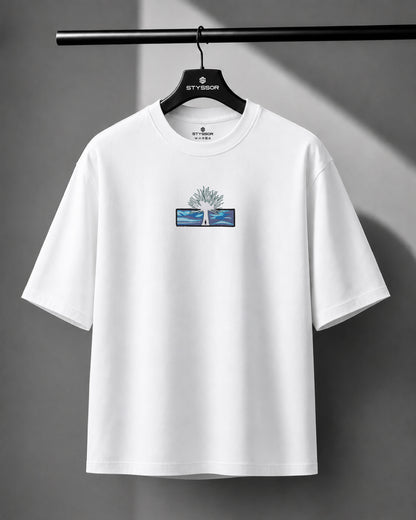 Attack on Titan Embroidery White Oversized T-Shirt
