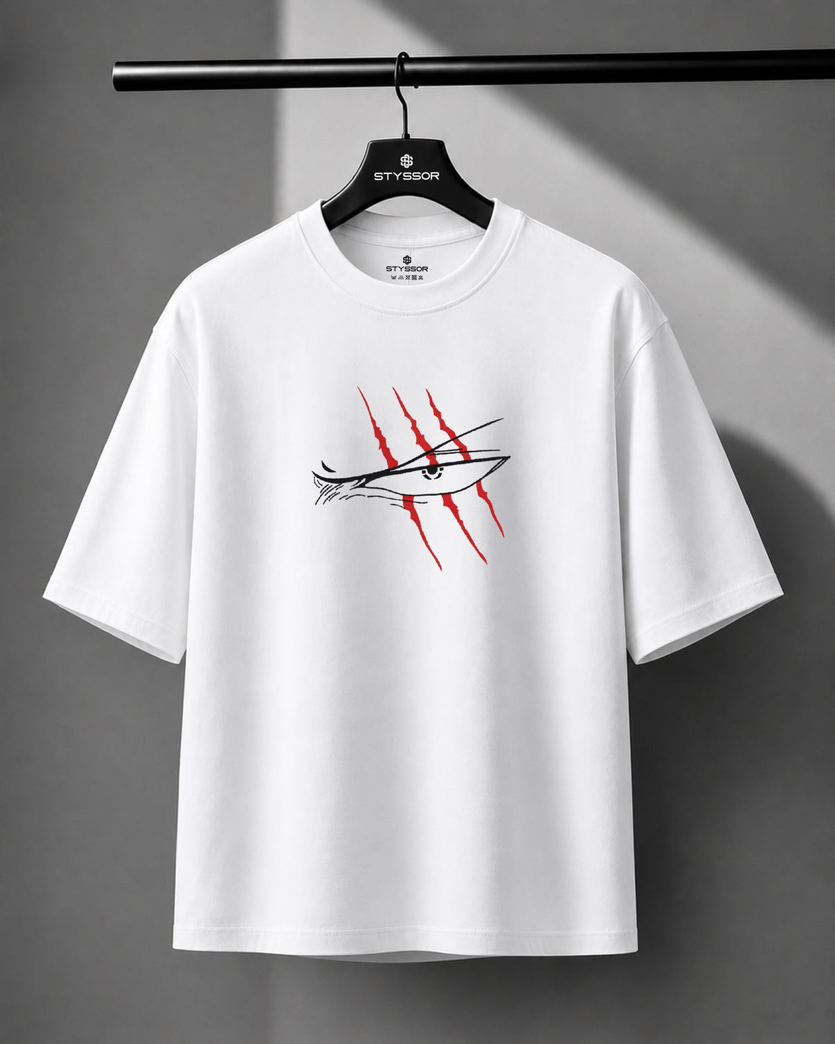 Shanks Embroidery White Oversized T-Shirt