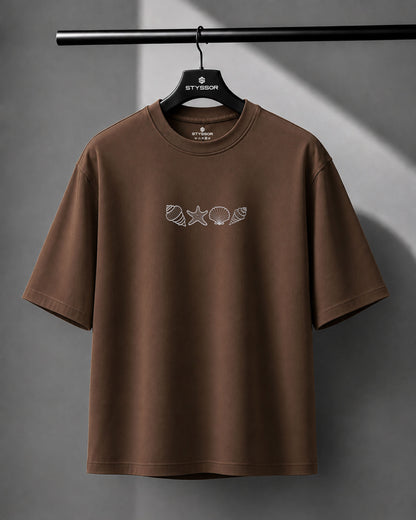 Seashell Embroidery Oversized T-Shirt