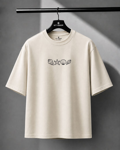 Seashell Embroidery Oversized T-Shirt