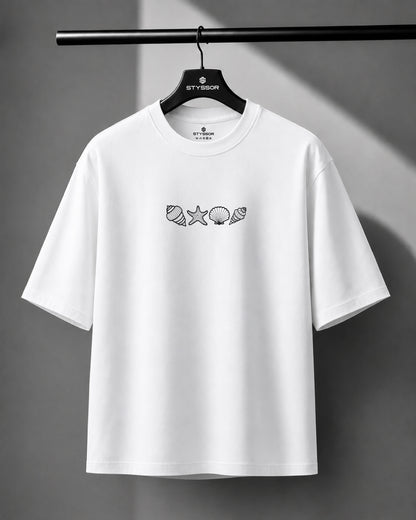 Seashell Embroidery Oversized T-Shirt