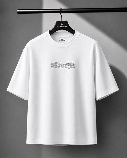 Vintage Camera Embroidery Oversized T-Shirt