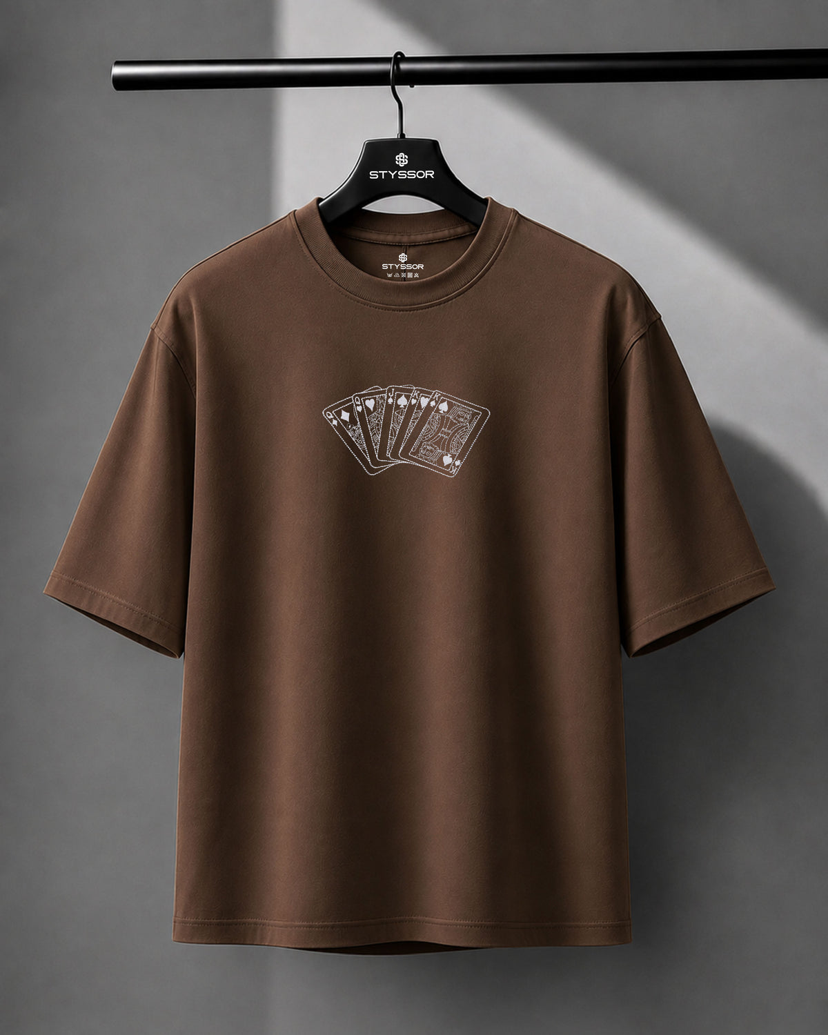Playing Card Embroidery Oversized T-Shirt