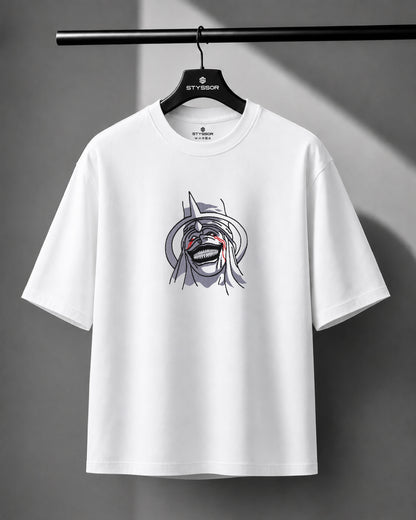 Statue of God Embroidery White Oversized T-Shirt