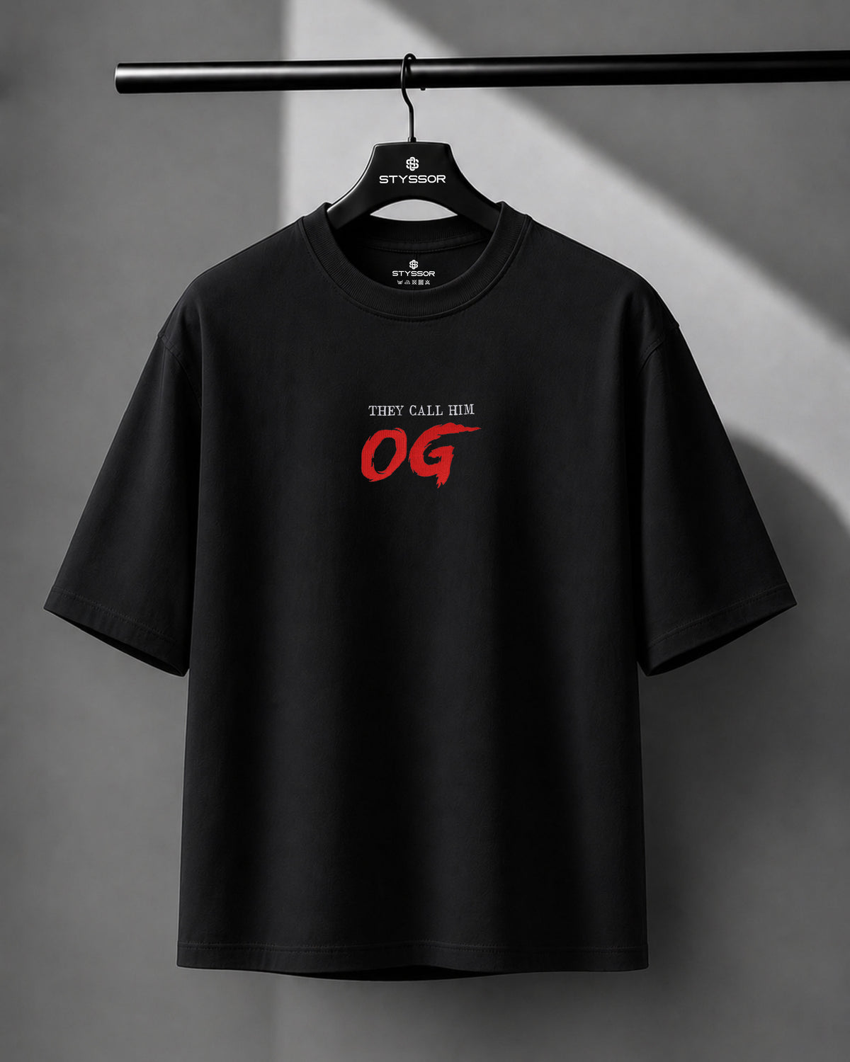 OG Embroidery Black Oversized T-Shirt