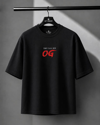 OG Embroidery Black Oversized T-Shirt