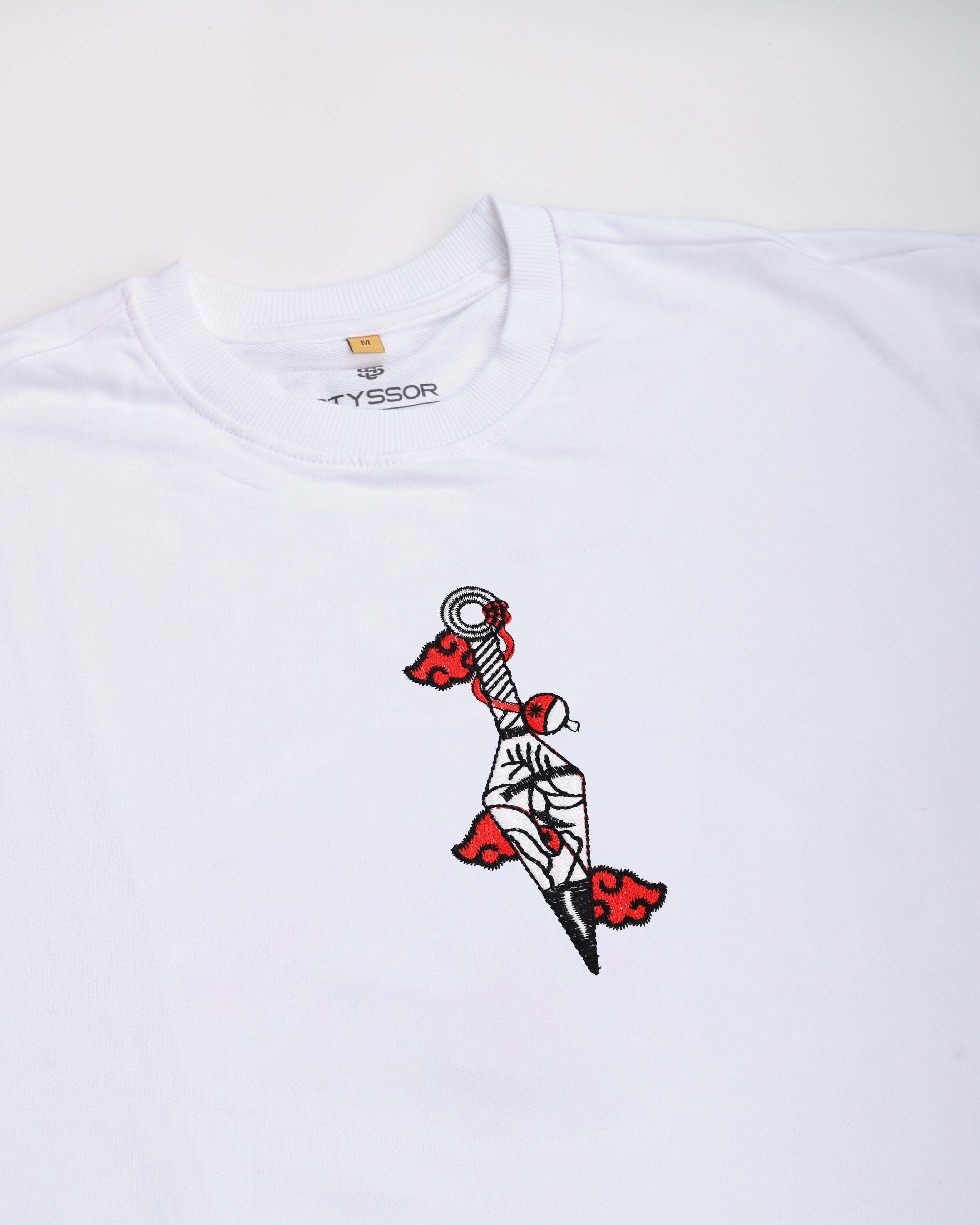 Akatsuki Kunai Embroidery Anime Oversized T-Shirt