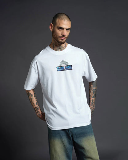 Attack on Titan Embroidery White Oversized T-Shirt