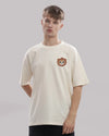 Baby Lion Wildlife Embroidery Oversized Off-White T-Shirt