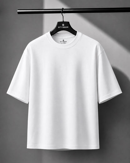 White Oversized Round Neck T-shirt