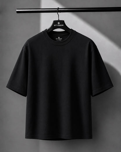 Black Oversized Round Neck T-shirt