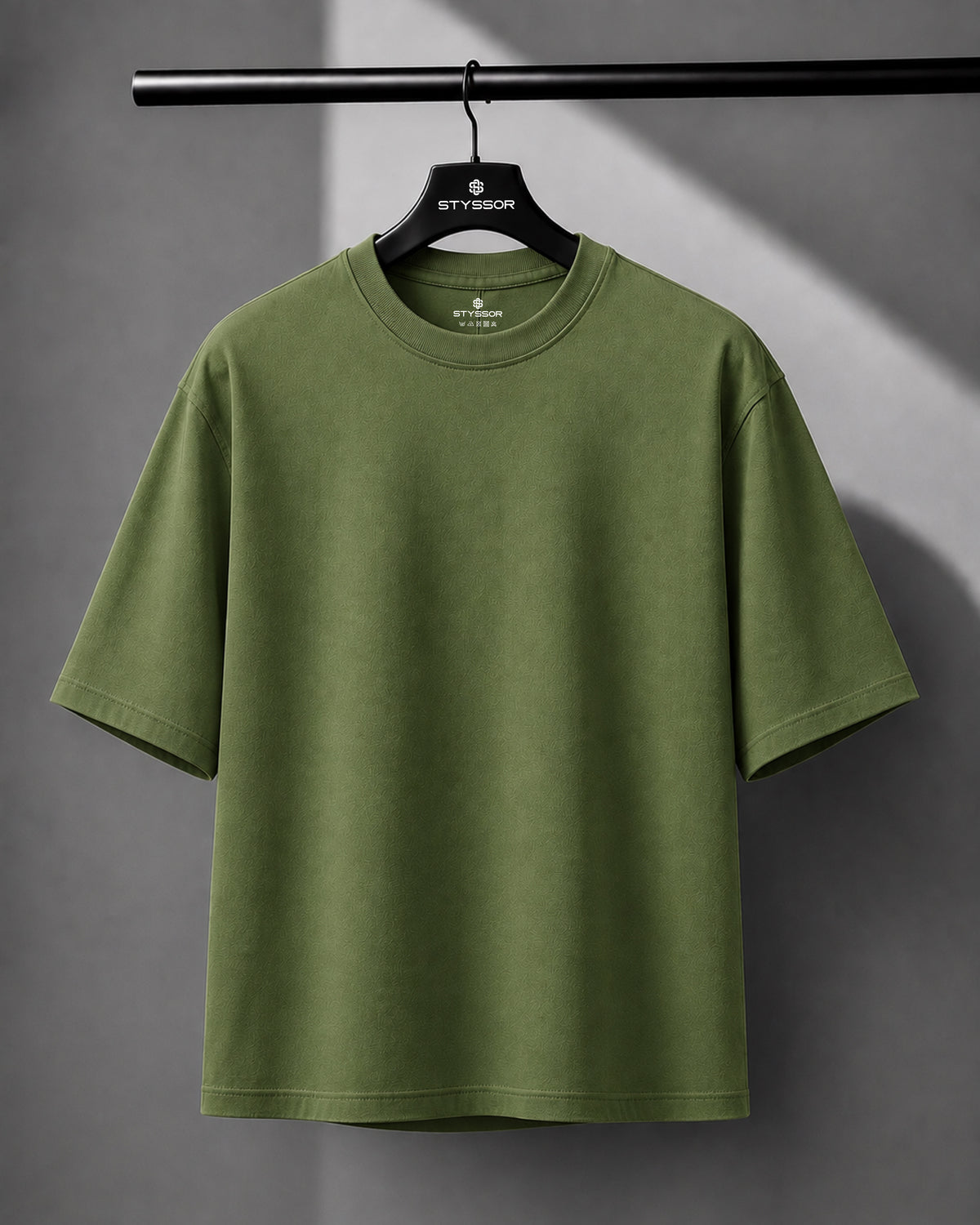 Olive Green Oversized Round Neck T-shirt