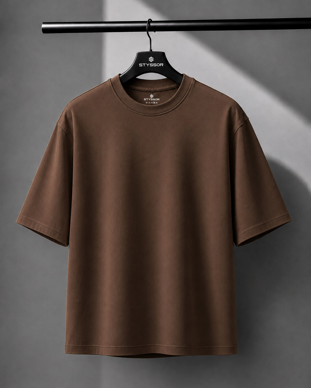 Brown Oversized Round Neck T-shirt