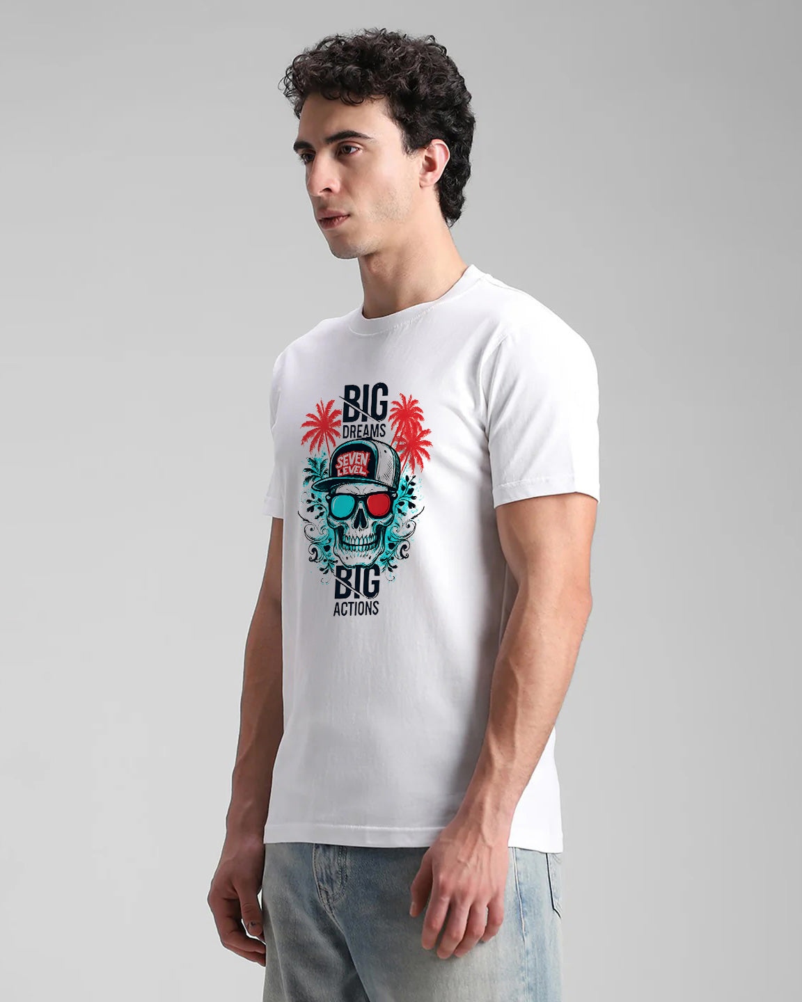 Big Dreams White Printed T-shirt Shop
