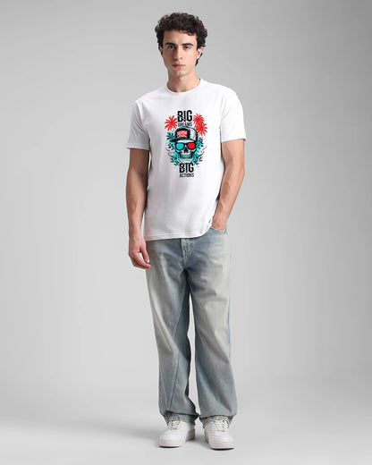 Buy Big Dreams White Printed T-shirt