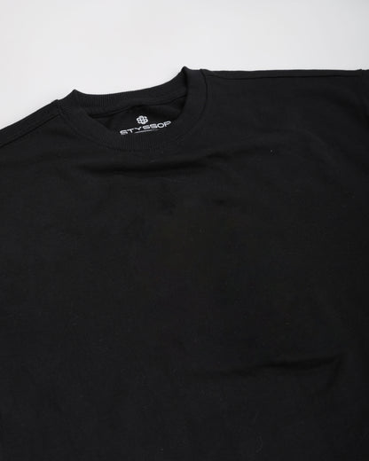 Black Oversized Round Neck T-shirt