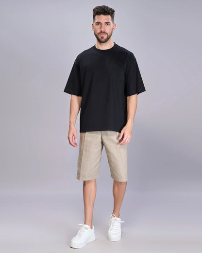 Black Oversized Round Neck T-shirt