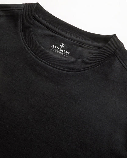 Black Oversized Round Neck T-shirt