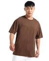 Brown Oversized Round Neck T-shirt