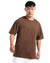 Brown Oversized Round Neck T-shirt